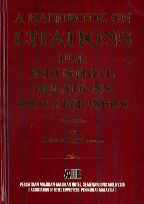 A handbook on citations for industrial relations practitioners by K. Kumaraguru