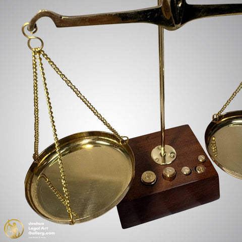 Lawyer's Premium Wooden Brass Scale of Justice