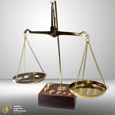 Lawyer's Premium Wooden Brass Scale of Justice