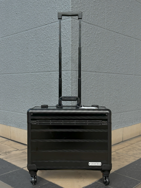 San Remo, Pilot Aluminium Trolley Bag (Black)