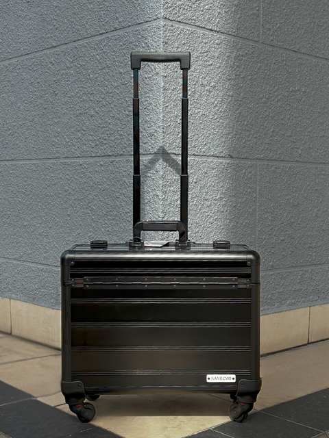 San Remo, Pilot Aluminium Trolley Bag (Black)