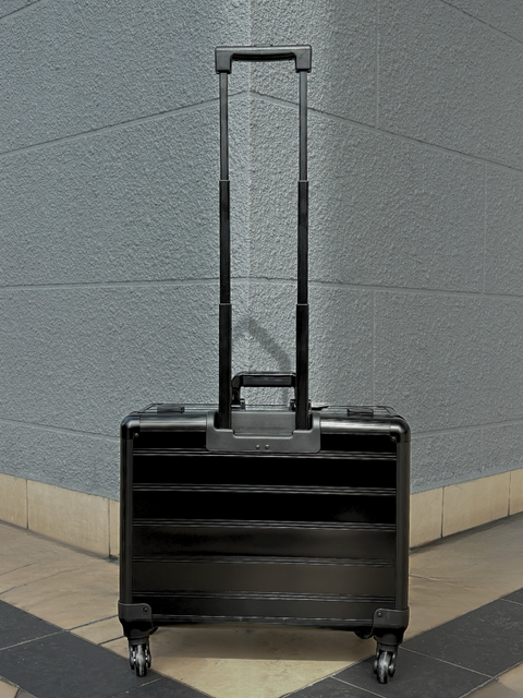 San Remo, Pilot Aluminium Trolley Bag (Black)