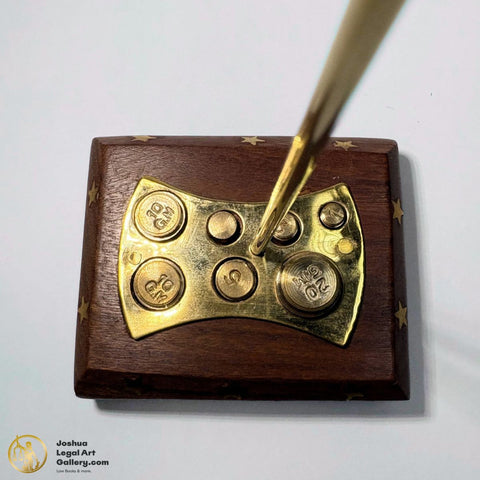 Gold Star Wooden Brass Scale of Justice