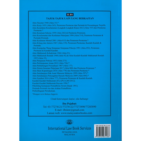 Akta Keselamatan Sosial Pekerja 1969 (Akta 4), Peraturan-Peraturan & Kaedah-Kaedah (Hingga 25hb Oktober 2025) [SOCSO]