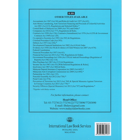 Islamic Financial Services Act 2013 (Act 759), Regulations & Orders (As At 15th October 2025)