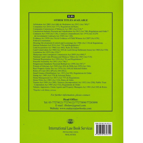 National Land Code (Act 828), Regulations & Selected Orders (As at 15th August 2025)