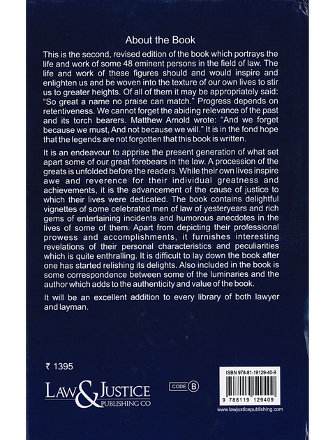 Legends in Law - Our Great Forebears, 2nd Edition by V Sudhish Pai | 2024