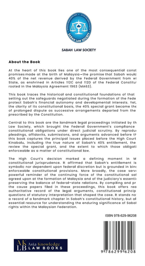 MA 1963: Sabah's 40% Constitutional Entitlement - Cause Papers, High Court | 2026*