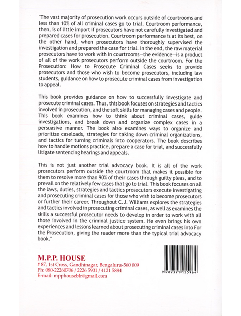 For The Prosecution: How To Prosecute Criminal Cases by C. J. Williams | 2020