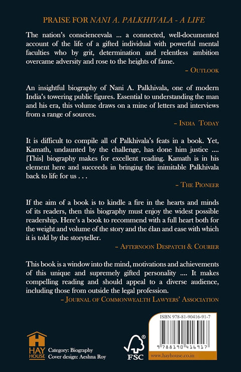 Nani A. Palkhivala: A Life by M V Kamath