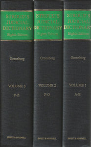 Stroud's Judicial Dictionary of Words and Phrases, 8th South Asian Edition (3 Volumes) by Daniel Greenberg | 2017