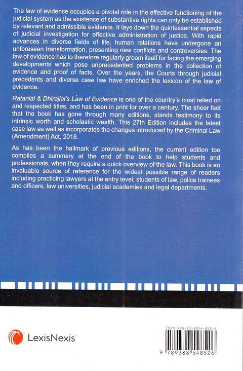 The Law of Evidence by Ratanlal & Dhirajlal | 2019