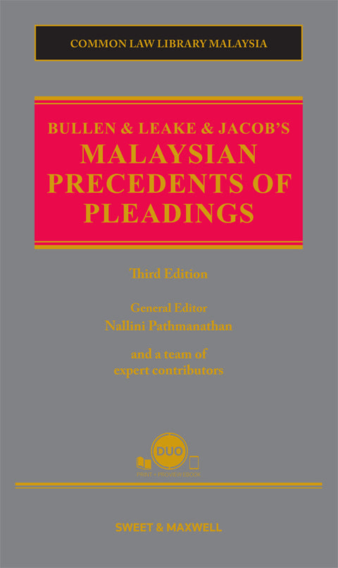 Bullen & Leake & Jacobs Malaysian Precedents Of Pleadings, Third Edition | 2023