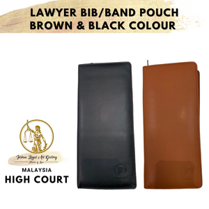 Lawyer Bib/ Band Pouch Brown & Black Colour