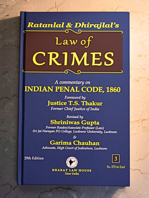 Law of CRIMES by RATANLAL & DHIRAJLAL (Set of 3 Vols.) – 29th Edition | 2023