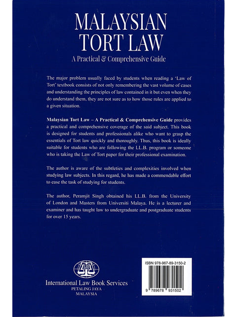 Malaysian Tort Law - A Practical & Comprehensive Guide by Peramjit Singh | 2026