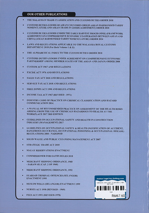 Sarawak Land Code - Chapter 81 (1958 Edition)