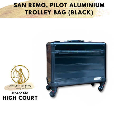 San Remo, Pilot Aluminium Trolley Bag (Black)