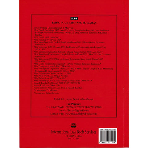 Akta Perlindungan Saksi 2009 (Akta 696) & Akta Perlindungan Pemberi Maklumat 2010 (Akta 711) (Hingga 25hb Jun 2026)