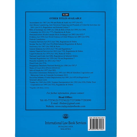 Capital Markets and Services Act 2007 (Act 671), Regulations & Malaysian Code on Take-Overs and Mergers [As at 25th July 2026]
