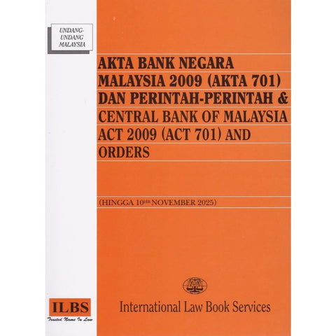 Akta Bank Negara Malaysia 2009 (Akta 701) Dan Perintah [Hingga 10hb November 2025]