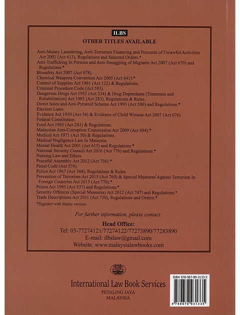 Malaysian Laws on Poisons and Sale of Drugs [As At 25th February 2026]