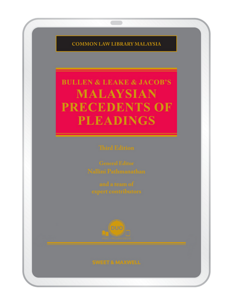 Bullen & Leake & Jacobs Malaysian Precedents Of Pleadings, Third Edition | 2023 (E-BOOK)