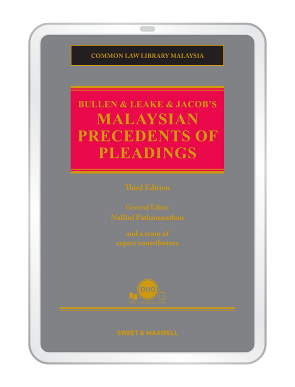 Bullen & Leake & Jacobs Malaysian Precedents Of Pleadings, Third Edition | 2023 (E-BOOK)