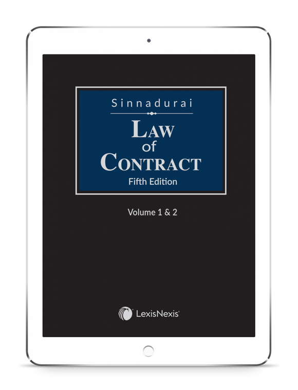 Sinnadurai Law of Contract by Tan Sri Dato' Seri Dr Visu Sinnadurai & Low Weng Tchung, 5th Edition | 2023 (E-Book)