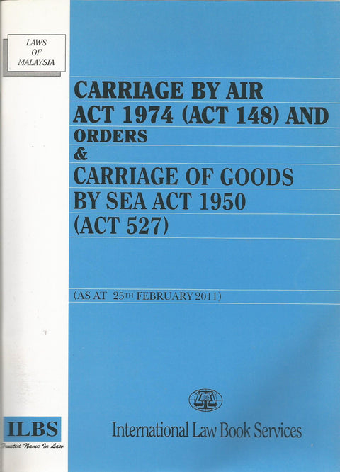 Carriage by Air Act 1974(Act 148) and Orders & Carriage of Goods by Sea Act 1950(Act 527) freeshipping - Joshua Legal Art Gallery - Professional Law Books