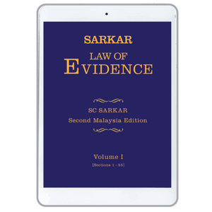 Sarkar Law of Evidence, 2nd Malaysia Edition  (E-book) freeshipping - Joshua Legal Art Gallery - Professional Law Books