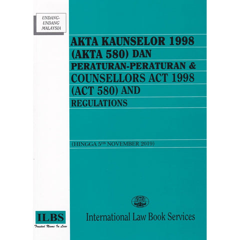 Counsellors Act 1998 (Act 580) and Regulations [Hingga 5hb November 2019]