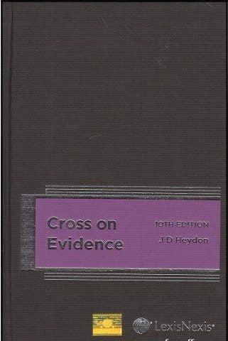 Cross on Evidence, 10th Edition freeshipping - Joshua Legal Art Gallery - Professional Law Books