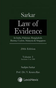 Sarkar: Law of Evidence, 20th Ed. (Indian) freeshipping - Joshua Legal Art Gallery - Professional Law Books