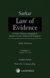 Sarkar: Law of Evidence, 20th Ed. (Indian) freeshipping - Joshua Legal Art Gallery - Professional Law Books