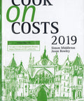 Cook on Costs by Simon Middleton & Jason Rowley Edition 2019 freeshipping - Joshua Legal Art Gallery - Professional Law Books