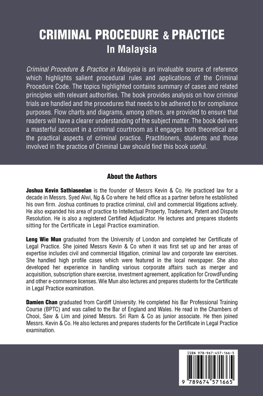 Buy Criminal Procedure and Practice In Malaysia by Joshua Kevin