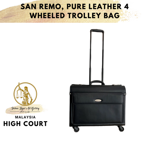 San Remo, Pure Leather 4 Wheeled Trolley Bag