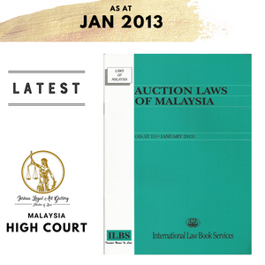 Auction Laws Of Malaysia ( As of 15.1.2013 )