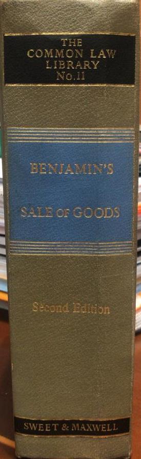 Benjamin's Sale of Goods, 2nd Edition 1981 A.G Guest freeshipping - Joshua Legal Art Gallery - Professional Law Books