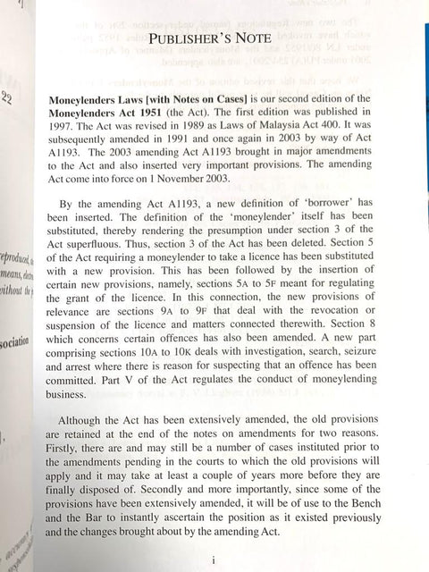 Moneylenders Laws (With Notes On Cases) By P.Rau | ILBS