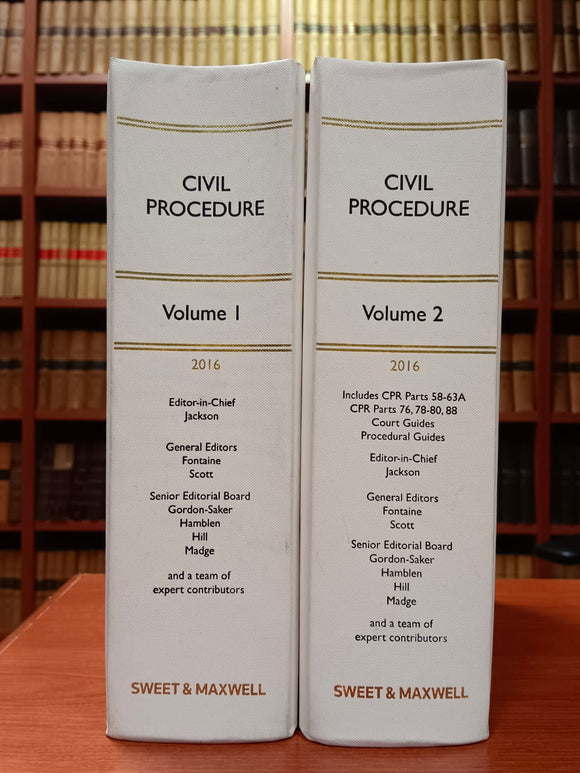 Civil Procedure (White Book, 2 Volumes) 2016