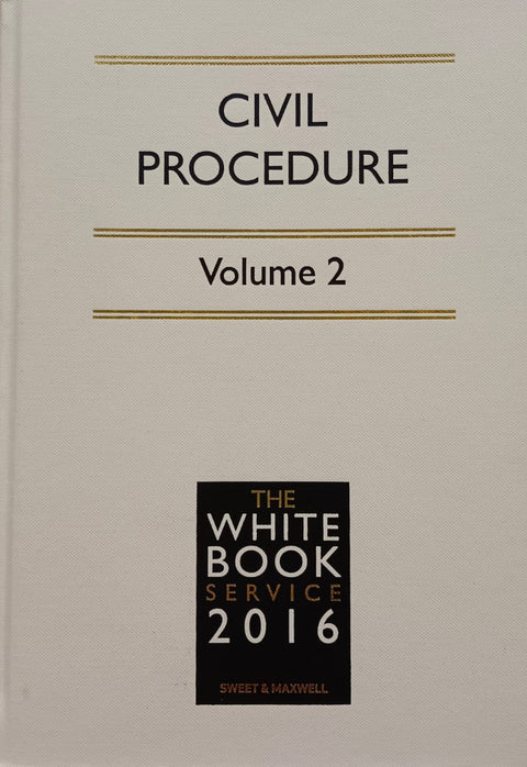 Civil Procedure (White Book, 2 Volumes) 2016