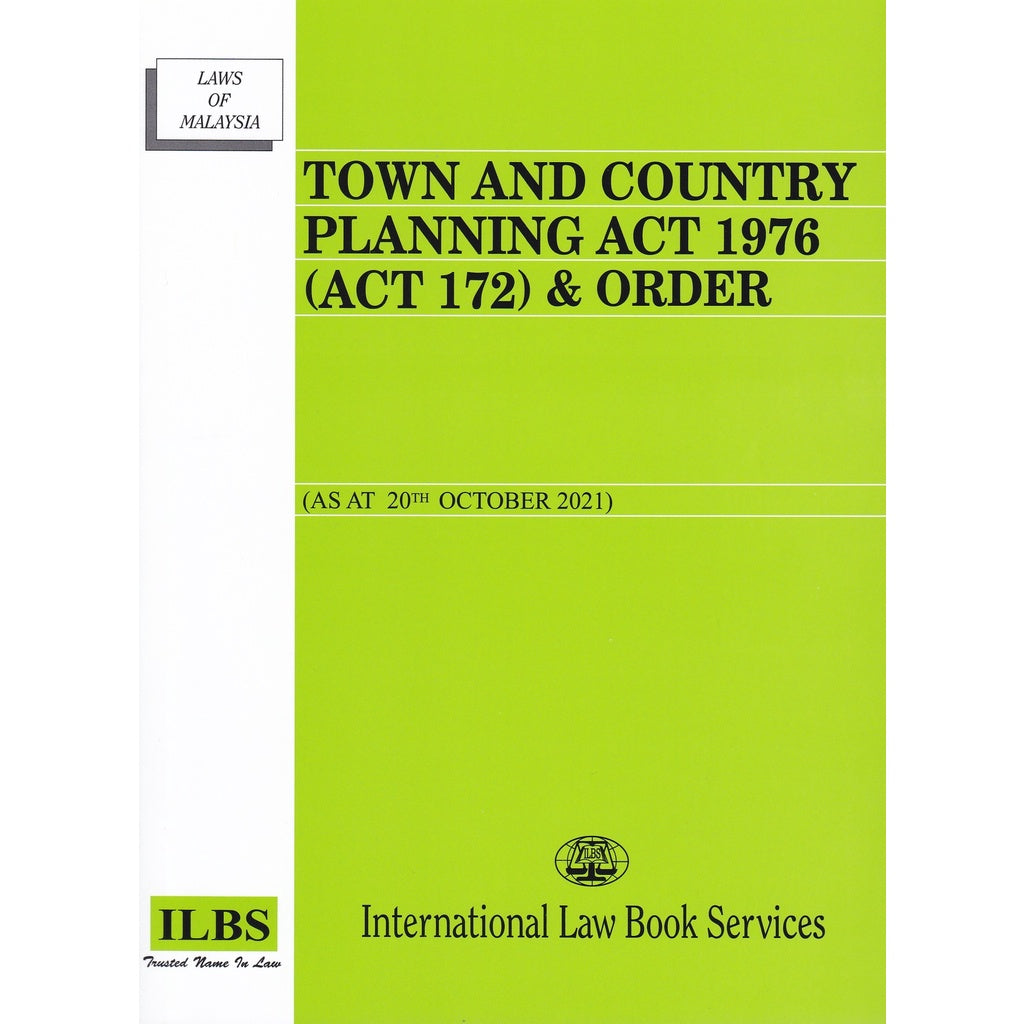 Buy Town and Country Planning Act 1976 (Act 172) & Order [As At 20th  October 2021] – Law Books Malaysia | Joshua Legal Art Gallery