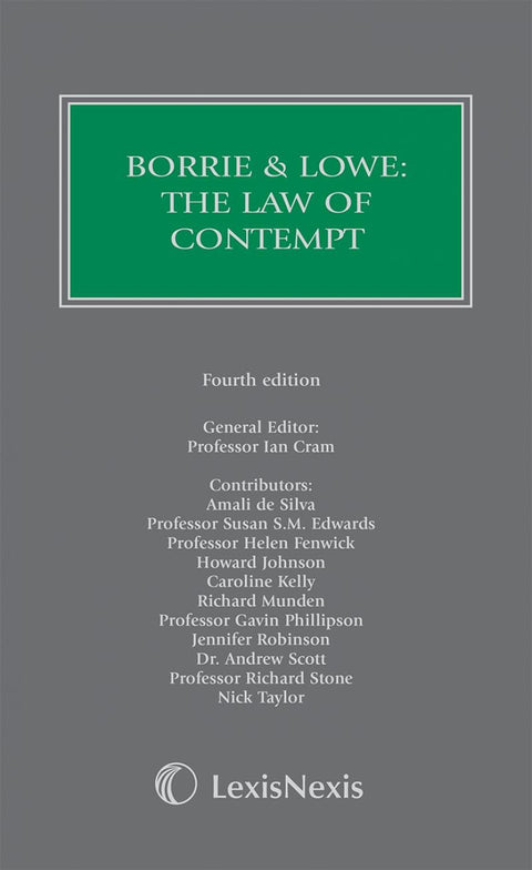 Borrie and Lowe: The Law of Contempt, 4th Edition