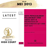 Akta penggalakan pelaburan 1986 (akta 327) & promotion of investment act 1986 (act 327)