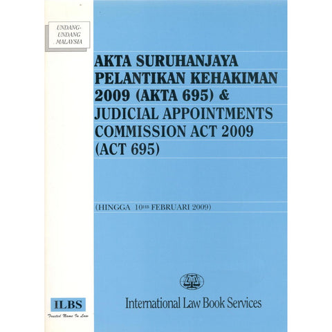 Akta Suruhanjaya Pelantikan Kehakiman 2009 (Akta 695) & Judical Appointments Commission Act 2009 freeshipping - Joshua Legal Art Gallery - Law Books