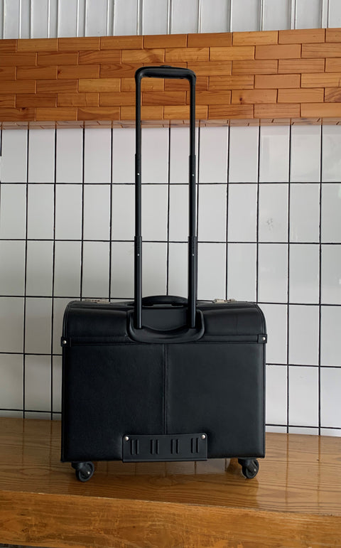 San Remo, Pure Leather 4 Wheeled Trolley Bag