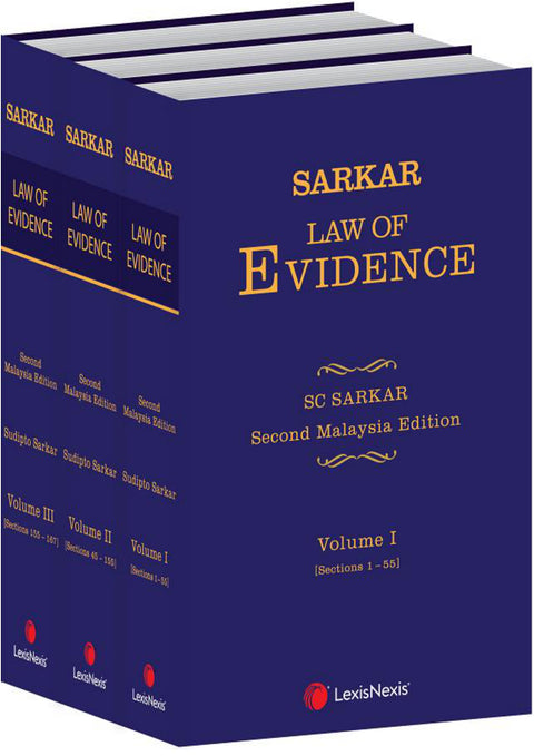 Sarkar Law of Evidence, 2nd Edition (3 Volumes) freeshipping - Joshua Legal Art Gallery - Professional Law Books