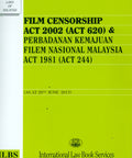 FILM CENSORSHIP ACT 2002 (ACT 620) & PERBADANAN KEMAJUAN FILM NASIONAL MALAYSIA ACT 1981 (ACT 244) freeshipping - Joshua Legal Art Gallery - Professional Law Books